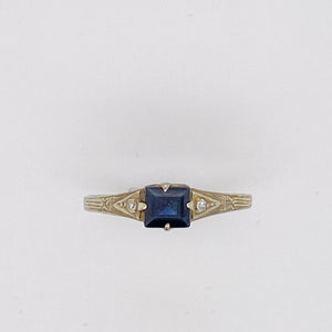 Vintage Sapphire White Gold Ring