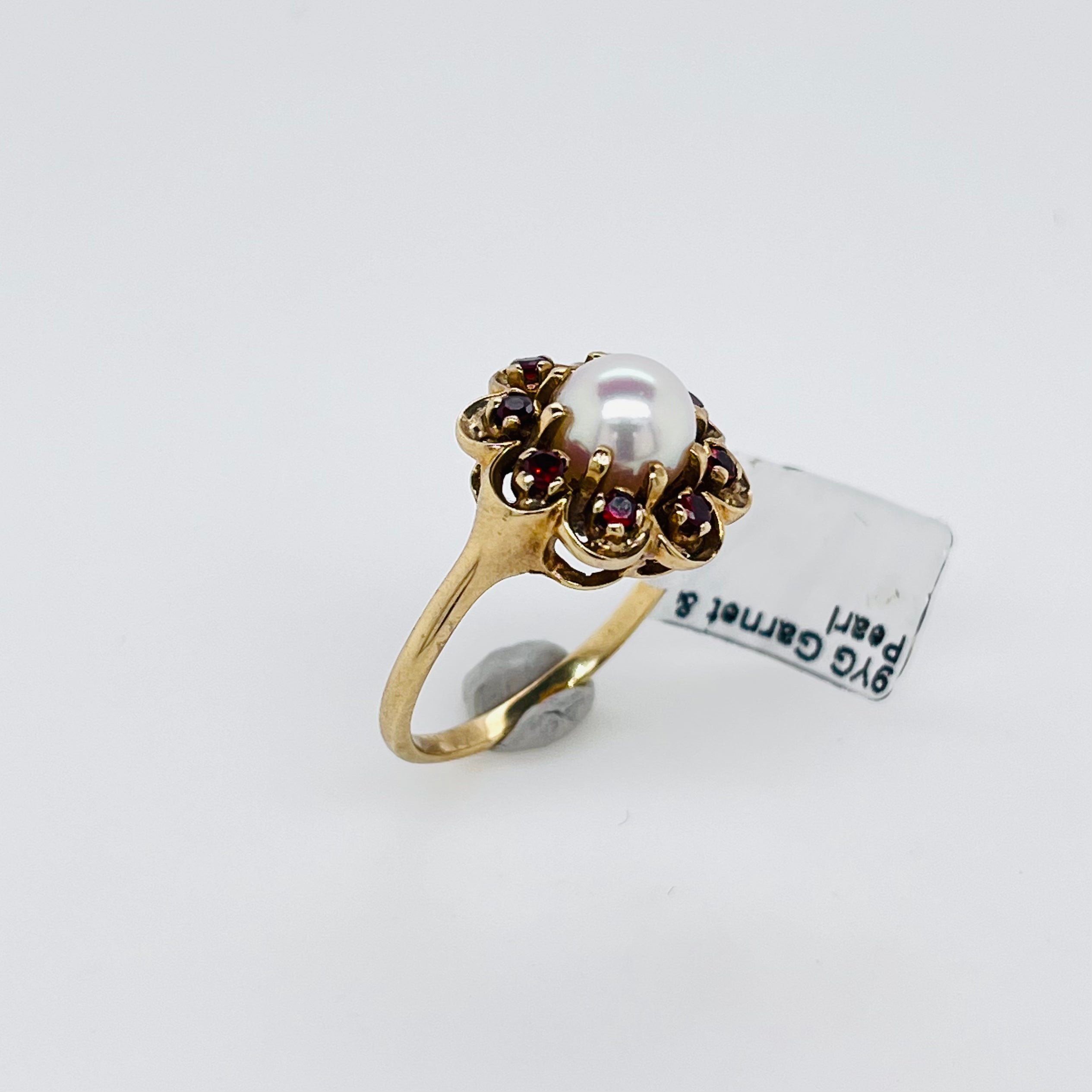 Garnet & Pearl Dress Ring